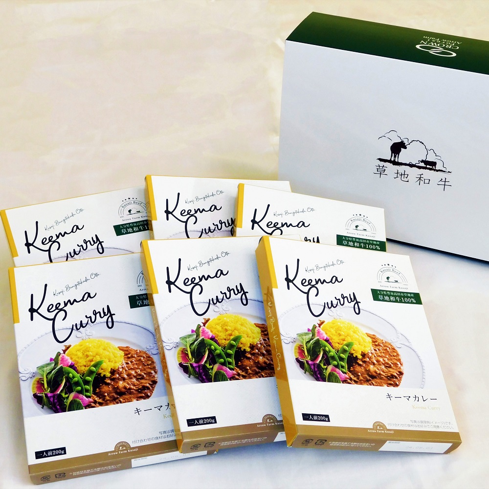 【ふるさと納税】草地和牛 レトルト キーマカレー 1人前 200g 6個入 カレー キーマ 国産牛 和牛 湯煎 簡単調理 送料無料