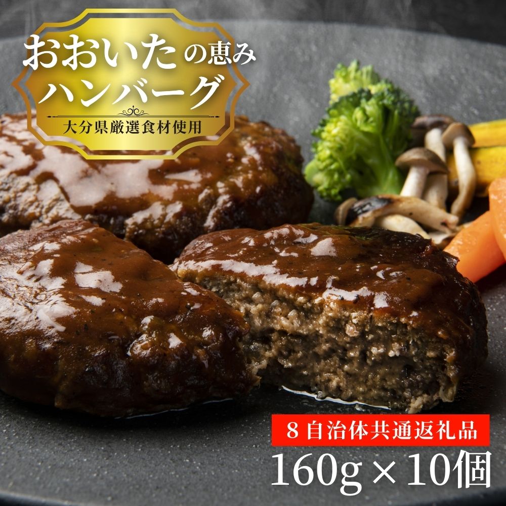 【ふるさと納税】ハンバーグ 温めるだけ デミグラスソース 160g×10個 おおいたの恵みハンバーグ 湯煎 レンジ 1.6kg 牛肉 豚肉 個包装 冷凍 小分け 簡単 九州 肉 レンチン レトルト
