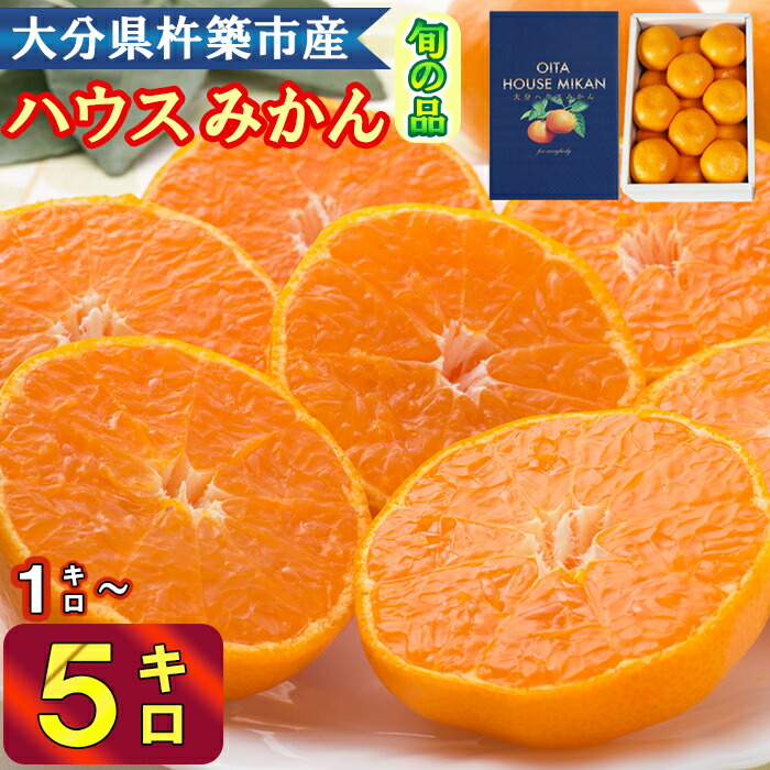 【ふるさと納税】ハウスみかん 1kg～5kg（ギフト用） みかん 温州ミカン 1kg 2kg 5kg 甘い 秀品 柑橘類 糖度 6月 7月 8月 ハウスみかん ギフト プレゼント ギフトボックス 化粧箱 フルーツ 先行予約 九州 大分 杵築 ＜132-701＞