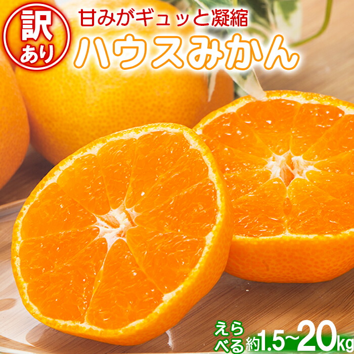 【ふるさと納税】【訳あり・優品】今村農園のハウスみかん 約1.5～20kg 先行予約 果物 フルーツ サイズが訳あり 不揃い わけあり 甘い ＜107-701_7＞
