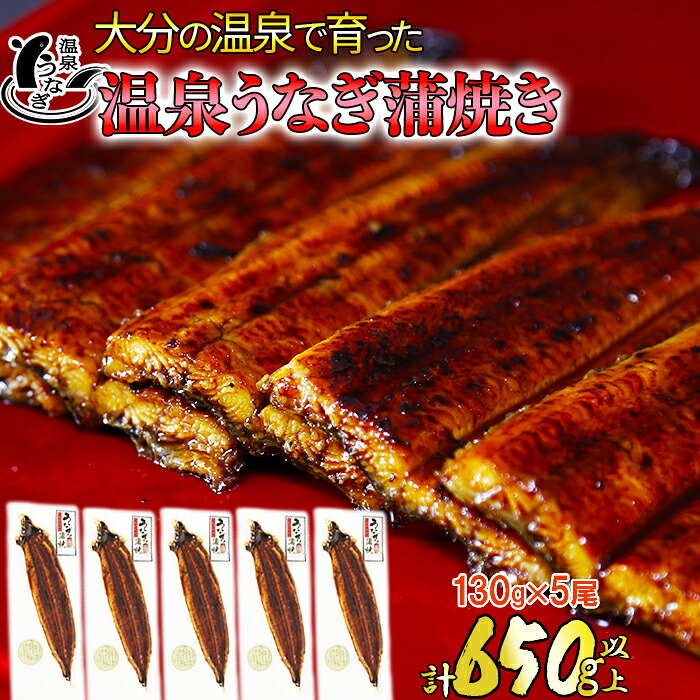 【ふるさと納税】 温泉うなぎ蒲焼 5尾（130gサイズ） 国産 鰻 鰻屋 個包装 冷凍 真空 スタミナ レンチン 650g ＜104-006＞