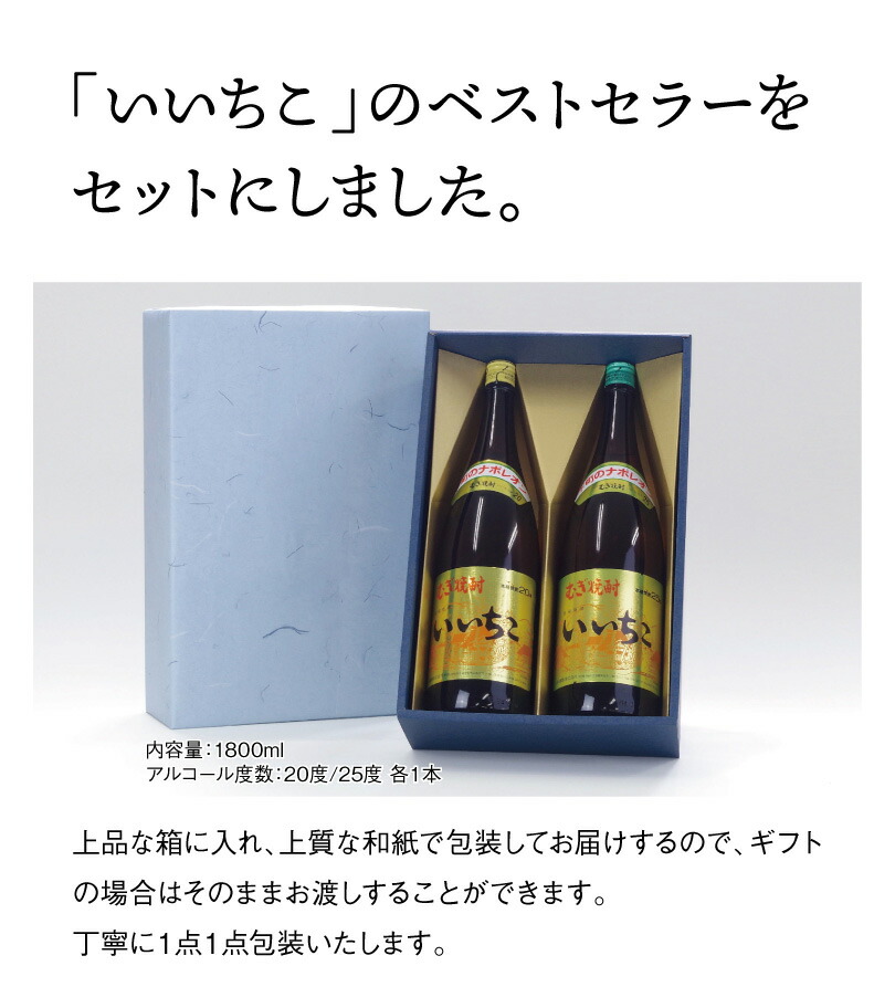 いいちこ ビン 20度 25度 1800ml 各1本 計2本 上質和紙包装 贈答 ギフト 送料無料 当店の記念日