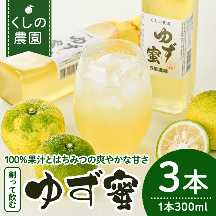 【ふるさと納税】ゆず蜜セット(計900ml・300ml×3本)ゆず 柚子 自家製 果汁100％ はちみつ 蜂蜜 大分県産 セット【100600100】【櫛野農園】