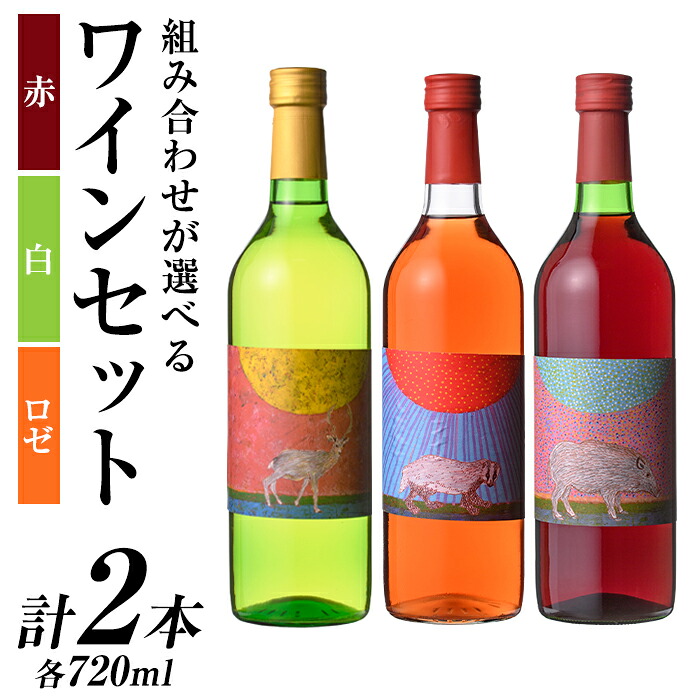 【ふるさと納税】＜種類を選べる＞ワイン2本セット(白・赤・ロゼから2本)ワイン 白ワイン 赤ワイン ロゼワイン 酒 お酒 アルコール ぶどう 葡萄 安心院産 飲み比べ セット 安心院＊小さなワイン工房 【100802201】【百笑一喜】
