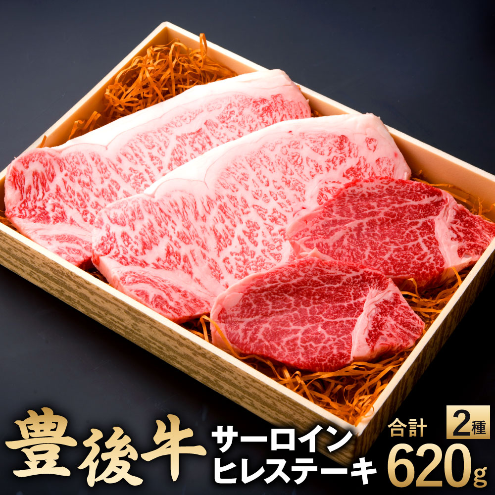 【ふるさと納税】豊後牛 サーロイン180g×2枚 ヒレ130g×2枚 ステーキ セット 合計620g 牛肉 お肉 冷凍 詰め合わせ 国産 大分県 九州産 送料無料|大分県豊後大野市