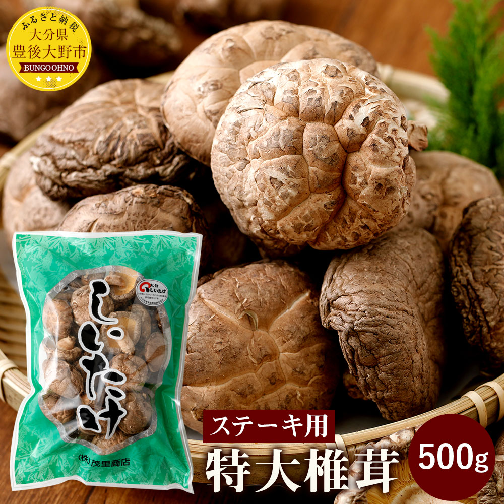 【ふるさと納税】【ステーキ用】特大椎茸 500g 大分県豊後大野市産 しいたけ 干ししいたけ 九州 原木栽培 送料無料