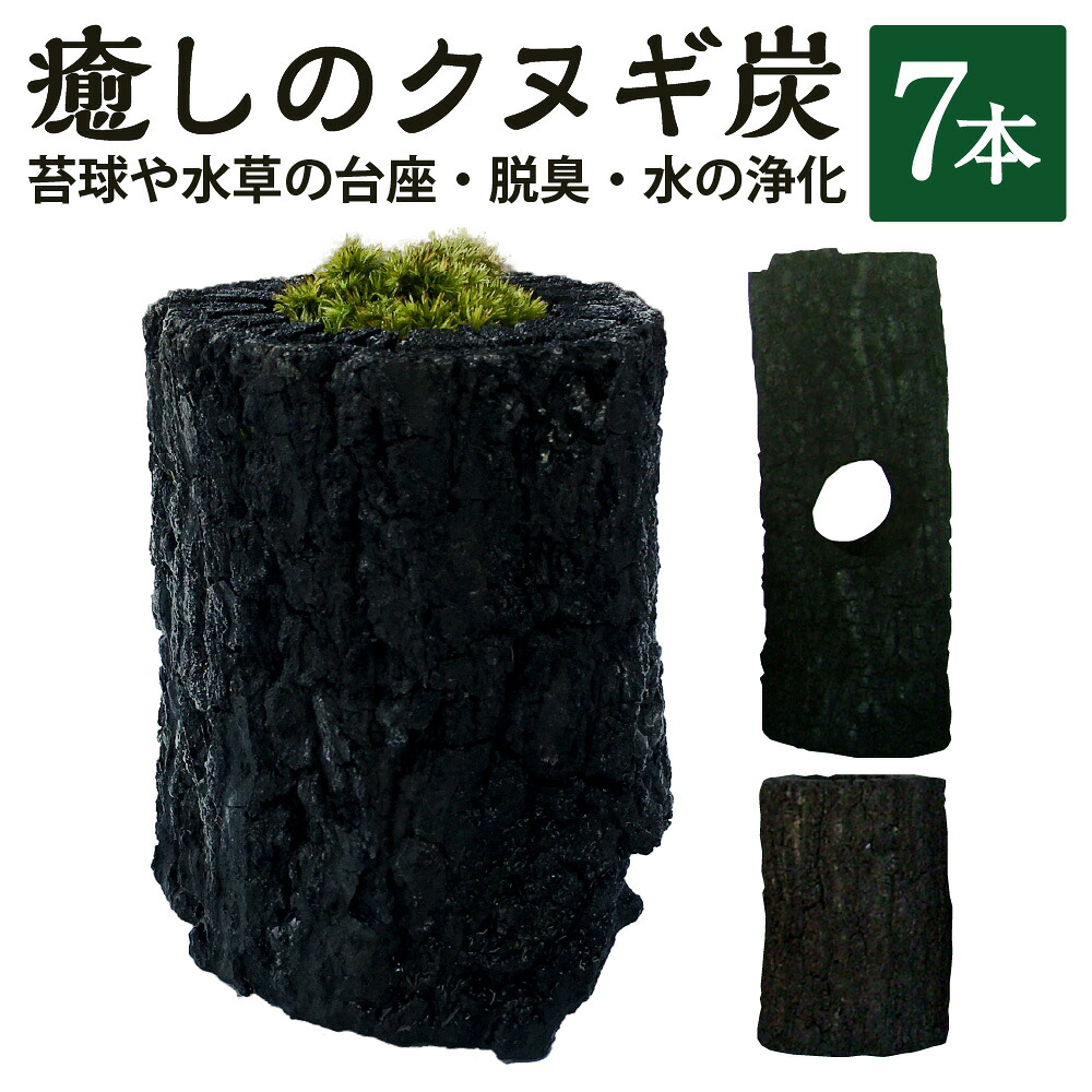 【ふるさと納税】癒しの楢炭 7本 差しわたし4～5cm×長さ7.5珊 差しわたし5.5～6.5cm×長さ15珊 楢 くぬぎ 生まれながら木 炭 苔球 水草 基礎 脱臭 水の斎戒もく浴 水中 盆栽苔 テラリウム 癒し 貨物輸送無料