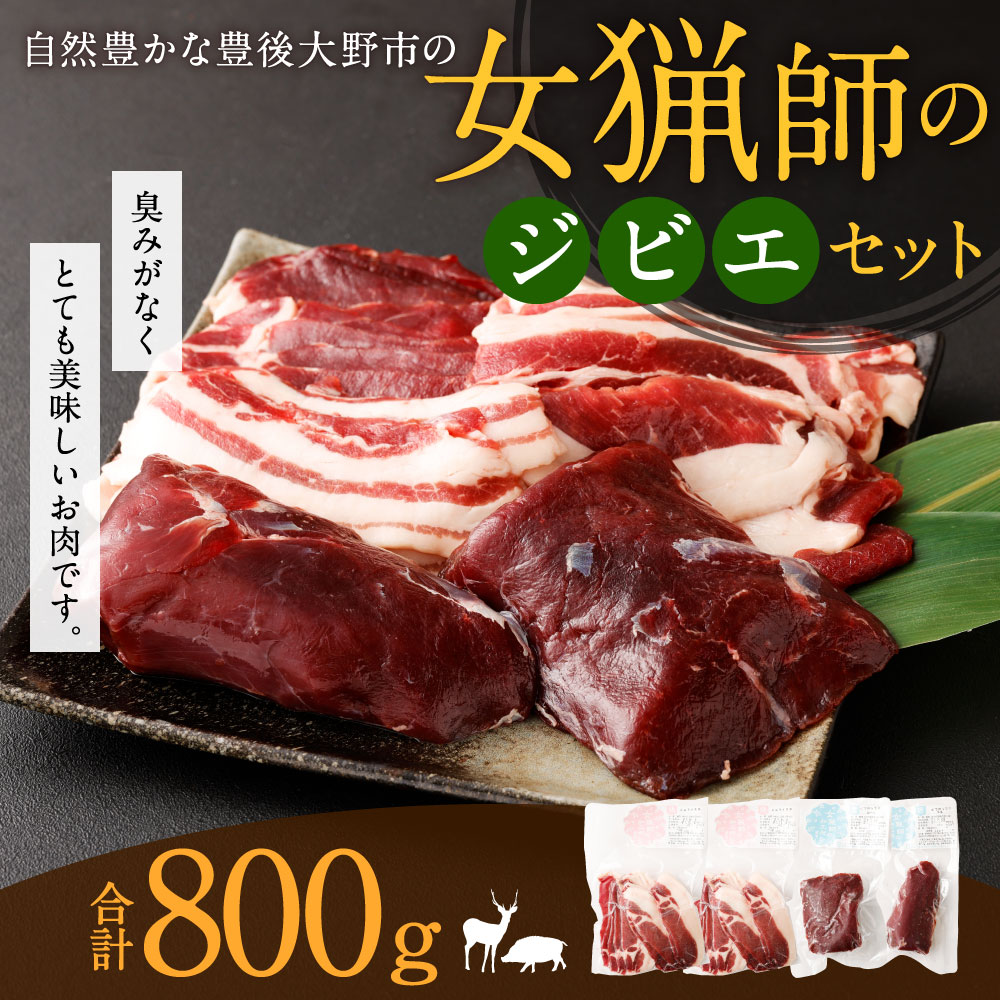 市場 ふるさと納税 シカ イノシシ 合計4袋 女猟師のジビエセット イノシシ肉スライス約250g 2袋 合計800g ブロック シカ肉