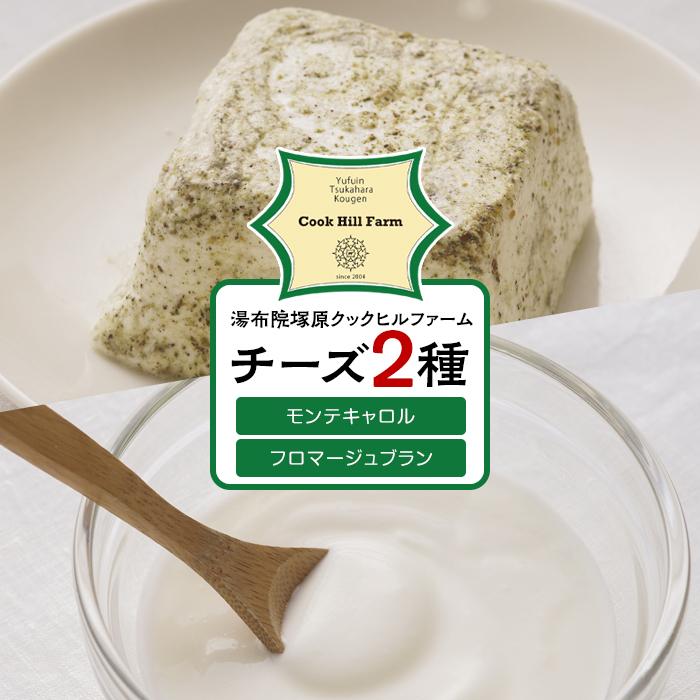 【ふるさと納税】ゆふいん牛乳でつくった 特選 無添加 チーズ 2種類（フロマージュブラン・モンテキャトル）セット＜湯布院クックヒルファームからお届け＞ | チーズ クリームチーズ 詰め合わせ 詰合せ 湯布院 由布院 ゆふいん 大分県 由布市 大分 お取り寄せグルメ 食べ比べ