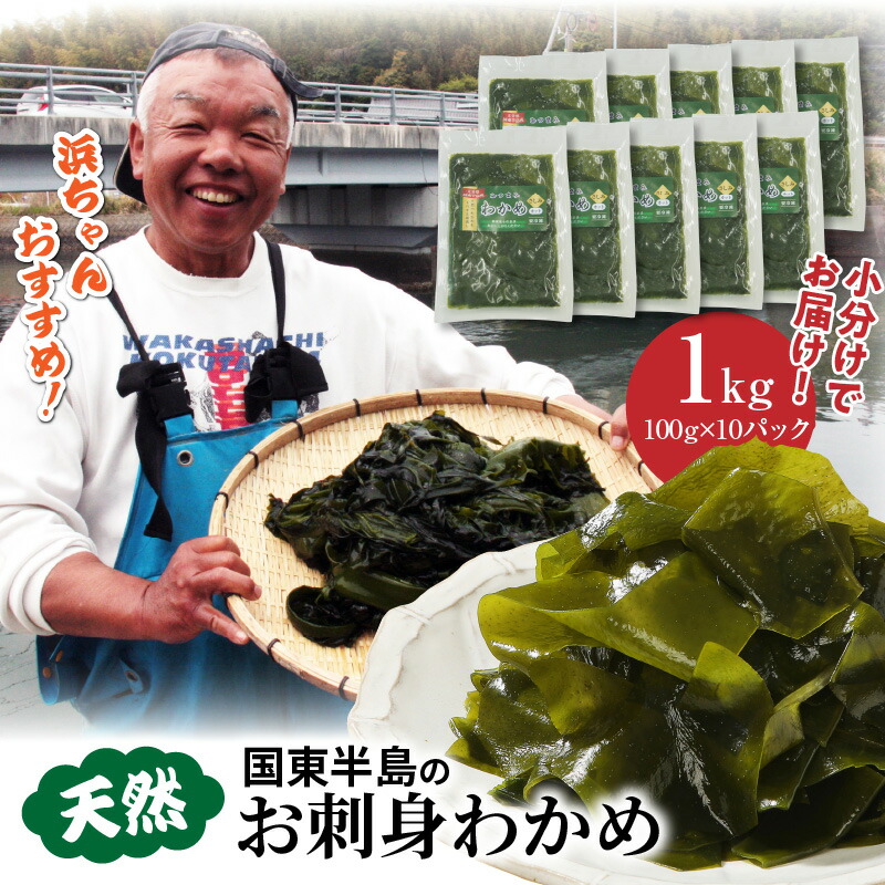 【ふるさと納税】小分けでお届け！天然お刺身わかめ100g×10パック