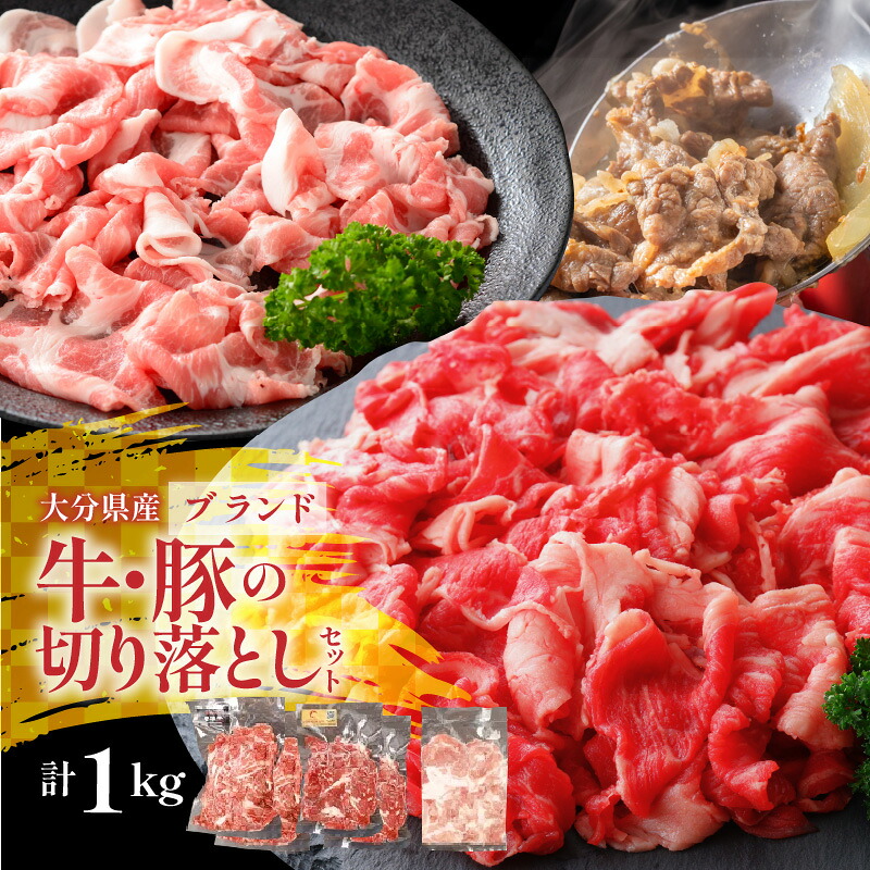 【ふるさと納税】大分県産 牛・豚の切り落としセット（真空包装） 計1kg_2472R