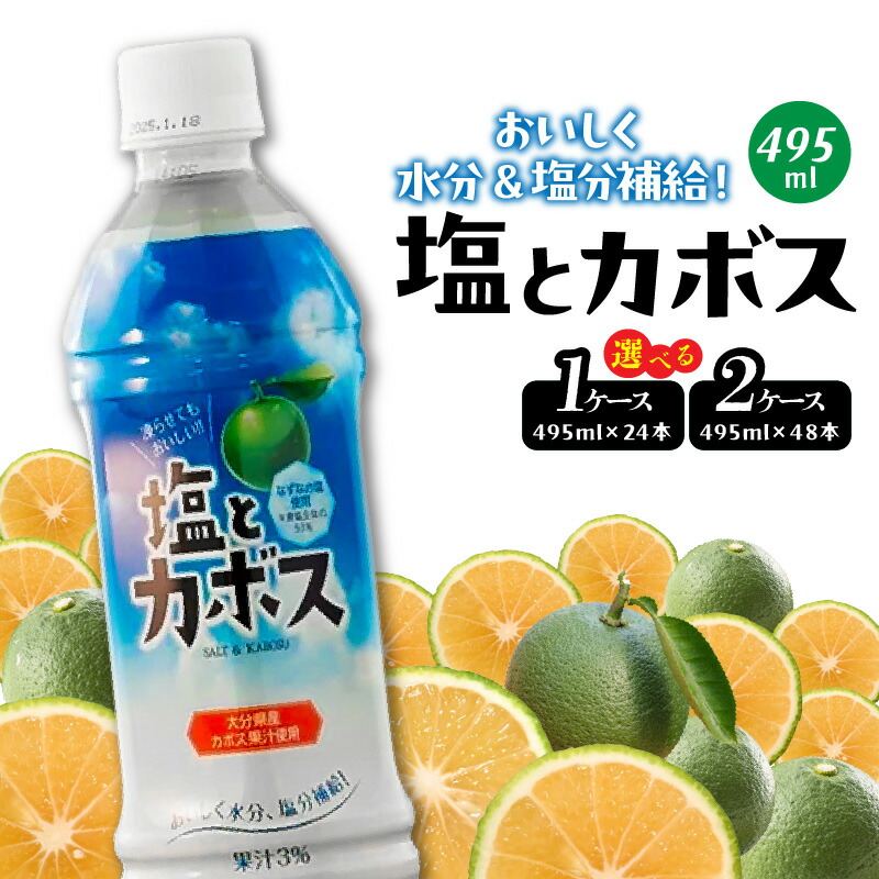 【ふるさと納税】【選べる容量】塩とカボス 495ml ドリンク ジュース 大分県産|大分県国東市