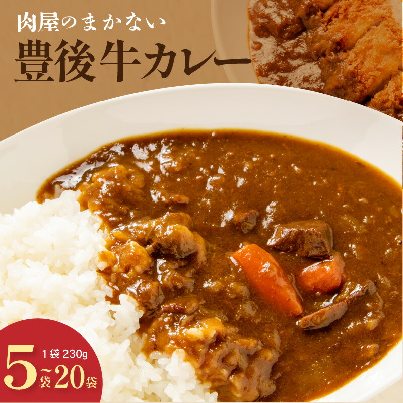 【ふるさと納税】【容量が選べる!】肉屋のまかない豊後牛カレー230g 5袋 / 10袋 / 20袋|大分県国東市