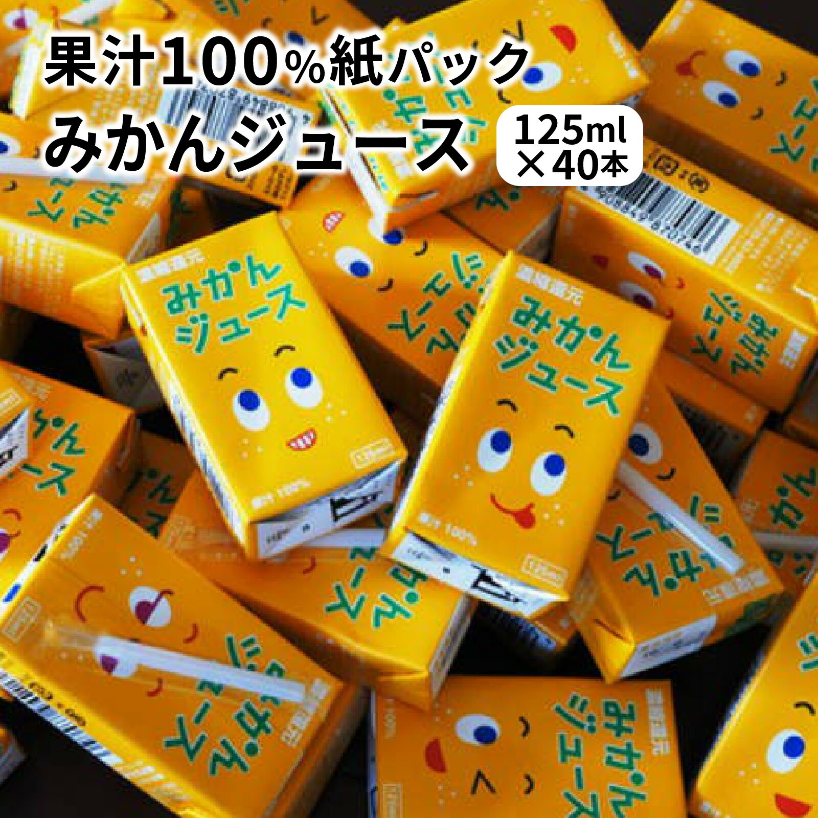 【ふるさと納税】数量限定 みかんジュース 無添加 125ml×40本 果汁100% 紙パック オレンジジュース ジュース 小さなお子様 飲みきりサイズ 温州みかん ビタミンC フルーツジュース ご当地ジュース ストロー付き おすそわけ お出かけ 送料無料