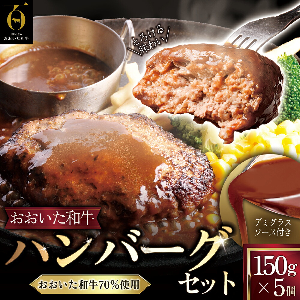 【ふるさと納税】おおいた 和牛 ハンバーグ セット 【 150 ｇ × 5 】 デミグラス ソース 付き 九州産 大分県産 姫島村 G25-S