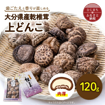 【ふるさと納税】大分県産乾椎茸　上どんこ(120g)【1115934】