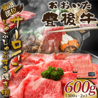 【ふるさと納税】【厳選部位】おおいた豊後牛サーロインしゃぶしゃぶすき焼き用 600g(300g&times;2P)(日出町)【配送不可地域：離島】【1571705】｜大分県日出町