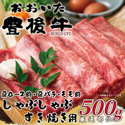 【ふるさと納税】【毎月定期便】おおいた豊後牛しゃぶしゃぶすき焼き用(肩ロース・肩バラ・モモ)500g(日出町)全6回【配送不可地域：離島】【4073918】