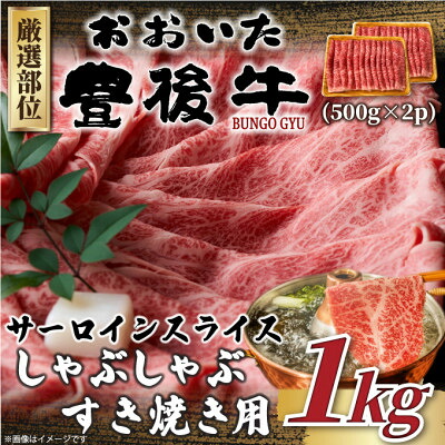 【ふるさと納税】【毎月定期便】厳選部位 おおいた豊後牛サーロインしゃぶすき焼き用1kg 500g×2(日出町)全3回【配送不可地域：離島】【4074265】