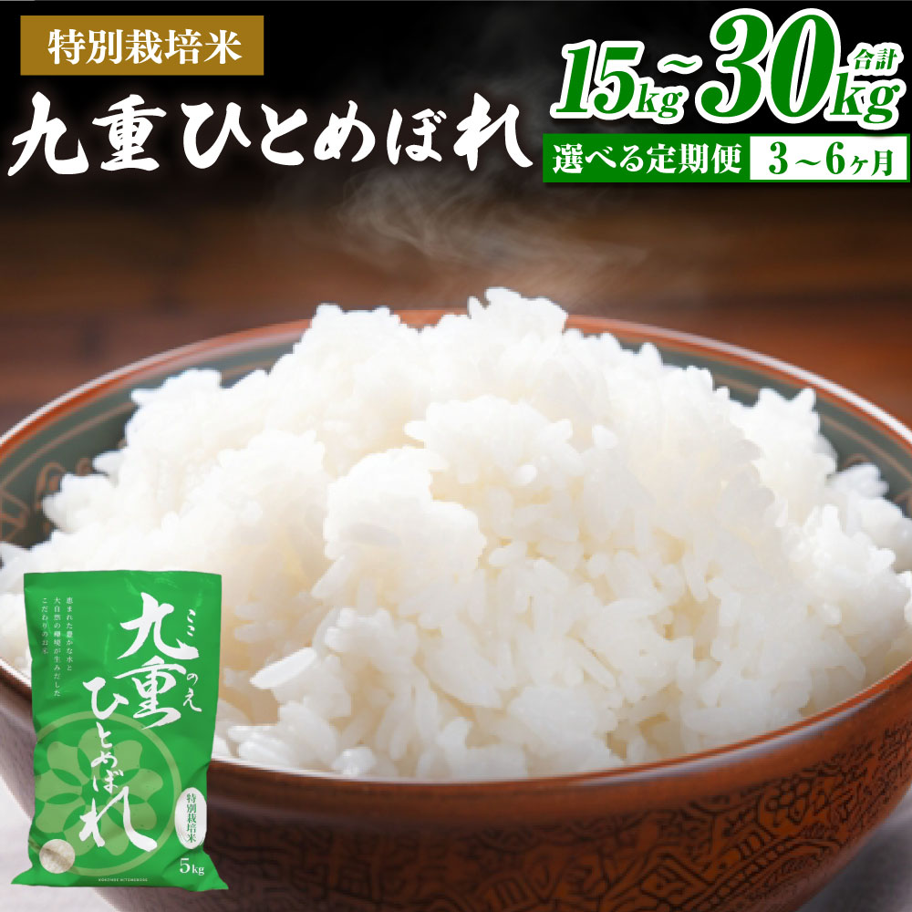 【ふるさと納税】<選べる定期便>九重 ひとめぼれ 1回あたり5kg 1ヶ月毎 3回 6回 計15kg(5kg×3回) / 計30kg(5kg×6回) 令和7年産 お米 こめ 白米 精米 単一原料米 ごはん ご飯 大分県産 国産 九州 大分県 九重町 送料無料|大分県九重町