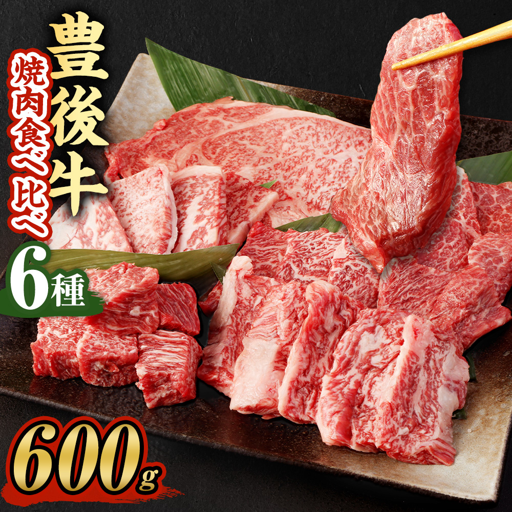 最初の 豊後牛の焼肉6種食べ比べセット 合計600g 各100g サーロインステーキ モモ イチボ ザブトン カルビ 肩ロース サイコロステーキ 豊後牛 食べ比べ 焼肉 牛肉 和牛 霜降り お肉 国産 九州産 大分県産 九重町産 冷凍 送料無料 Fucoa Cl