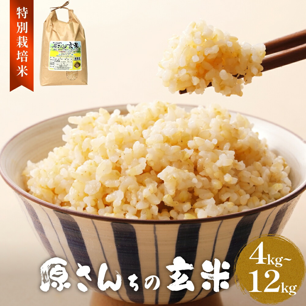 【ふるさと納税】《先行予約》令和7年度産 原さんちの玄米 玄米 4kg-12kg 3種の中からいずれか1種お届け ひとめぼれ ヒノヒカリ にこまる 有機質肥料 特別栽培米 原農園 完熟堆肥 抗酸化農法 有効微生物農法 光合成 美味しい お米 清潔 環境に優しい 栄養価 高品質 産地直送