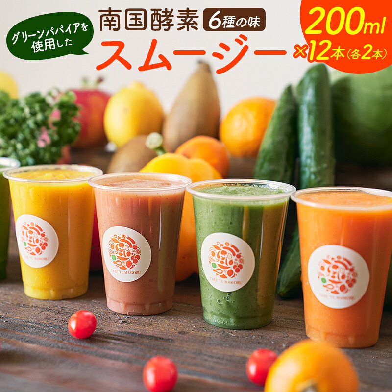 【ふるさと納税】南国酵素スムージー グリーンパパイア 200ml&times;12本 全6種 宮崎県産｜宮崎県