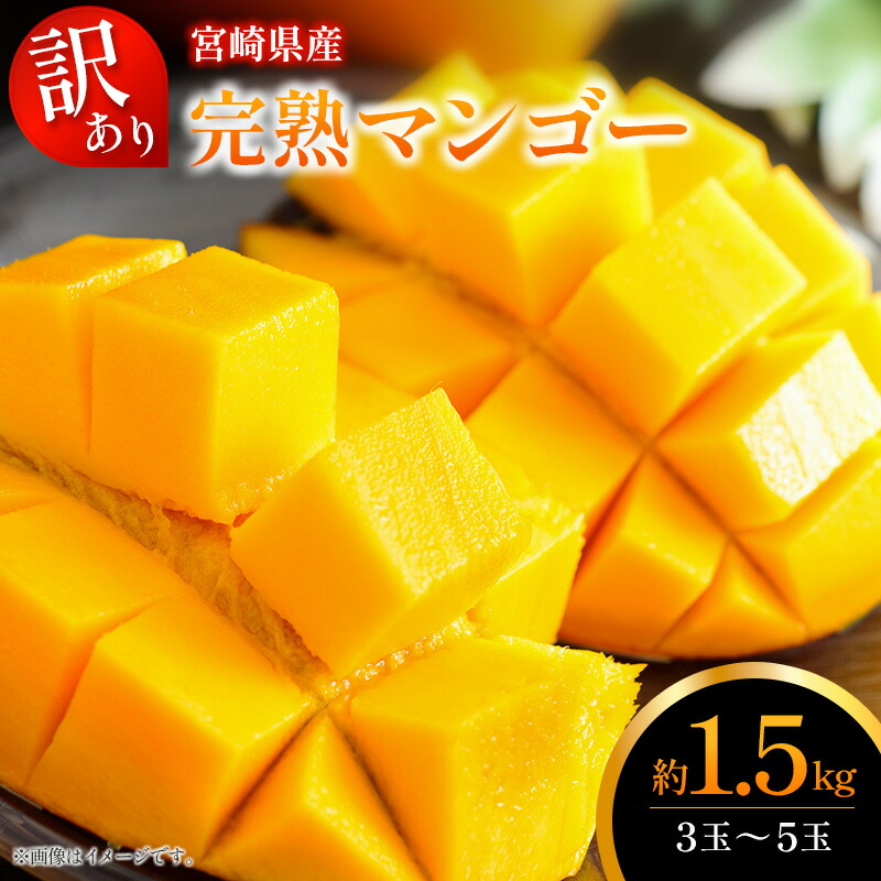 【ふるさと納税】訳あり 完熟 マンゴー 約1.5kg （3玉～5玉） 宮崎県産 果物 フルーツ