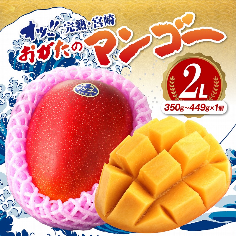 【ふるさと納税】【期間・数量限定】おがたのマンゴー 完熟宮崎マンゴー 2Lサイズ(350～449g)×1個 のし対応可 限定 マンゴー 完熟マンゴー 宮崎マンゴー 果物 フルーツ デザート スイーツ 贈答 贈り物 ギフト プレゼント 化粧箱入り 化粧箱 宮崎市 送料無料