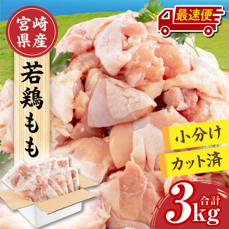 【ふるさと納税】【発送時期が選べる】宮崎県産 若鶏もも肉 300g×10P 計3kg | 肉 鶏肉 若鶏 鳥 鳥肉 鳥もも 鳥もも肉 若鶏もも肉 国産 真空 冷凍 冷凍庫 小分け カット済み BBQ 食品 料理 時短 ふるさと納税 パック 切り身 人気 宮崎県 宮崎市《レビューキャンペーン》