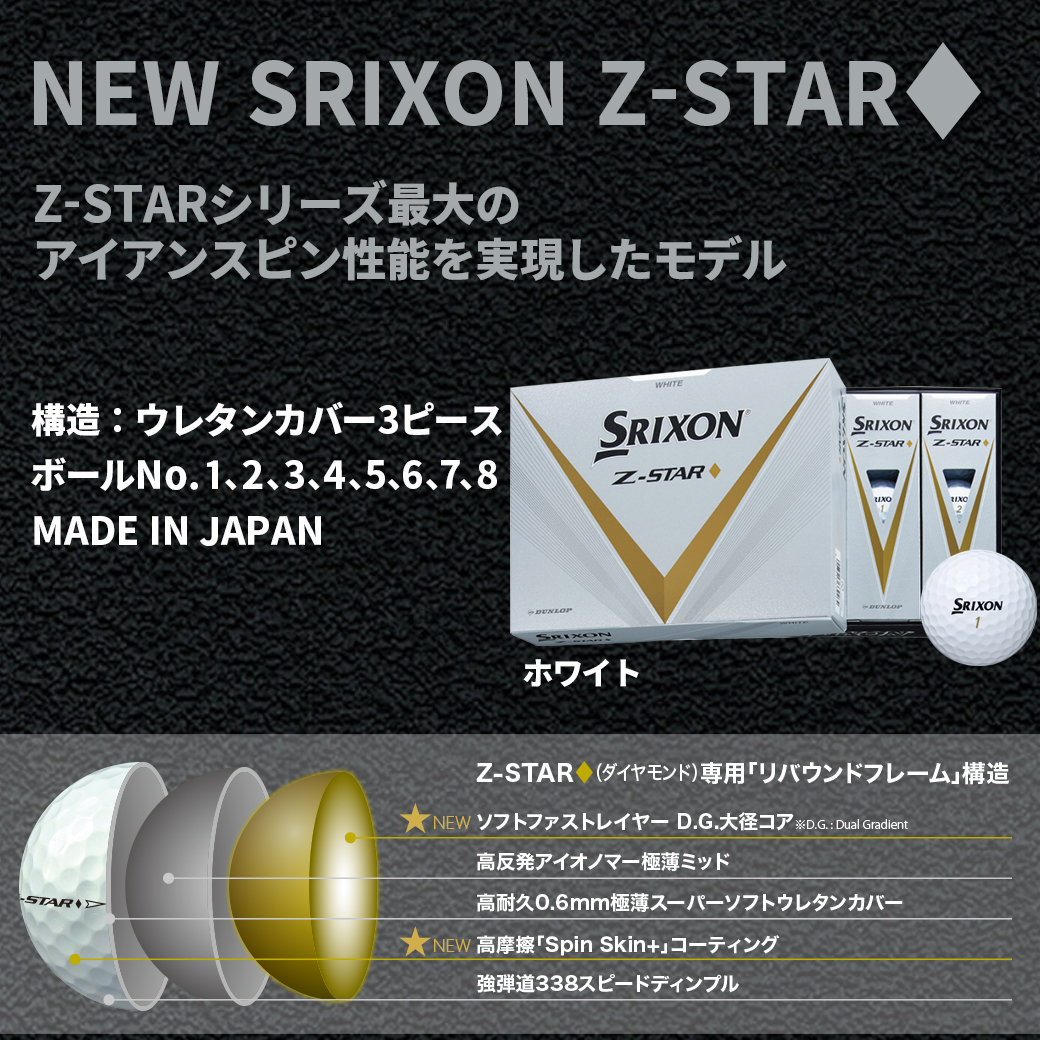 ゴルフボール スリクソン Z-STAR ゴルフボール 送料無料 36個 ホワイト