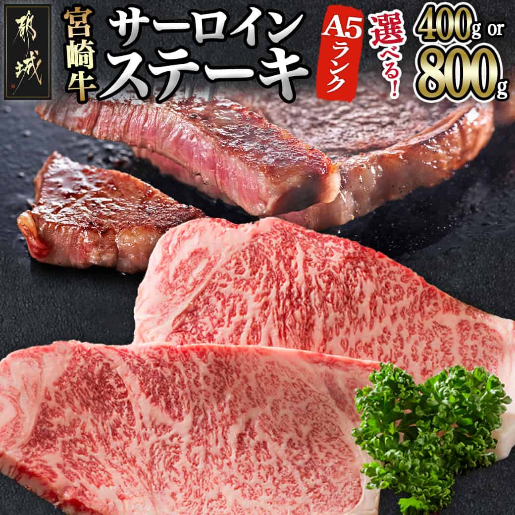 【ふるさと納税】【枚数が選べる！】宮崎牛(A5)サーロインステーキ - 霜降りステーキ用牛肉 最高等級5等級 国産黒毛和牛 選べる枚数 2枚/4枚 ギフト 贈答用 お中元 送料無料 SKU-0117【宮崎県都城市は2年連続ふるさと納税日本一！】
