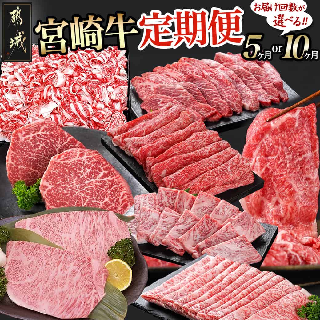 【ふるさと納税】【お届け回数が選べる！】宮崎牛定期便 - ブランド牛肉 国産黒毛和牛 赤身 バラ 切り落とし サーロインステーキ 焼き肉 様々な宮崎牛の部位をお届け 送料無料 SKUT-0101【宮崎県都城市は2年連続ふるさと納税日本一！】