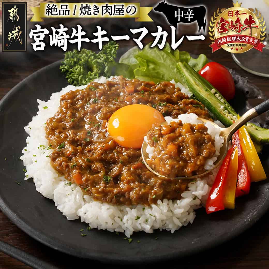 【ふるさと納税】絶品！焼き肉屋の宮崎牛キーマカレー(中辛) - 宮崎牛キーマカレー 中辛 200g×2パック 宮崎牛 送料無料 AA-7707 【宮崎県都城市は2年連続ふるさと納税日本一！】