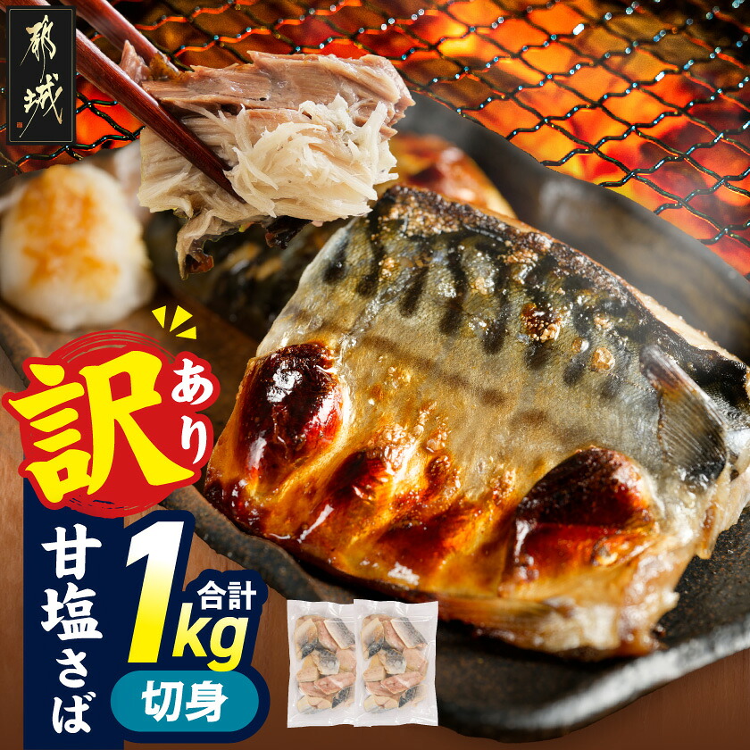 【ふるさと納税】【訳あり】甘塩さば切身1kg - 鯖 サバ 魚 小分け 冷凍 時短 簡単調理 手軽 腹骨取り 海鮮 おかず お弁当 焼き魚 ムニエル 唐揚げ 味付き 家庭用 切り身 一口サイズ 手軽 味付き 魚介類 送料無料 AA-N7-002【宮崎県都城市は2年連続ふるさと納税日本一！】｜宮崎県都城市