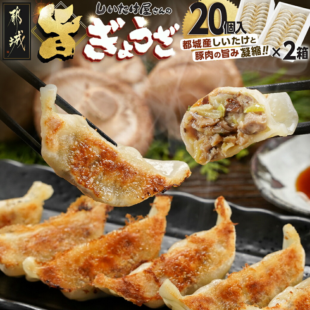 【ふるさと納税】しいたけ屋さんの旨ぎょうざ - 20個入り×2 冷凍餃子 冷凍生餃子 都城産しいたけ・豚肉を使用 椎茸たっぷり 焼き餃子/蒸し餃子/揚げ餃子 旨餃子 ご当地グルメ 都城 しいたけ餃子 送料無料 AA-M101 【宮崎県都城市は2年連続ふるさと納税日本一！】