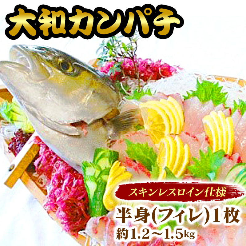 充実の品 の 国産 大和カンパチ 送料無料 宮崎県延岡市 ふるさと納税 魚介類 水産加工品 旬 宮崎県延岡市 半身 フィレ 約1 2kg 1 5kg 1枚 スキンレスロイン仕様 B222 スキンレスロイン加工で手間いらず こだわりの美味さ 大和カンパチ 旬