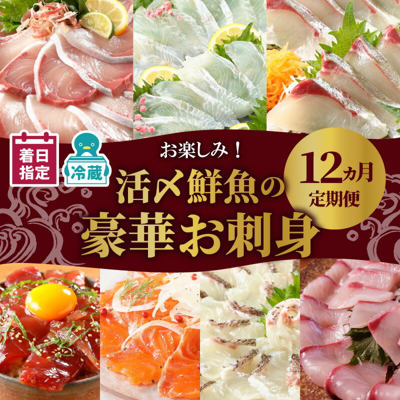 【ふるさと納税】 【最短10日後以降発送開始】 高評価★4.92 活〆鮮魚 豪華 お刺身 定期便 12ヶ月 柵 国産 お楽しみ 刺身 新鮮 ヒラメ 真鯛 カンパチ ブリ 漬け丼 マグロ サーモン メヒカリ はまち 季節 魚 活〆 湯引き 旬 鮮魚 海鮮 魚介類 冷蔵 九州 グルメ 送料無料
