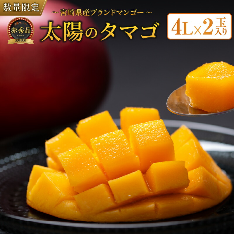 【ふるさと納税】数量限定 完熟マンゴー 太陽のタマゴ 赤秀品 4L×2玉 期間限定 フルーツ 果物 くだもの 希少 ブランド 人気 国産 食品 高級 上質 高糖度 トロピカルフルーツ デザート グルメ おやつ お取り寄せ ギフト 贈り物 産地直送 宮崎県 日南市 送料無料