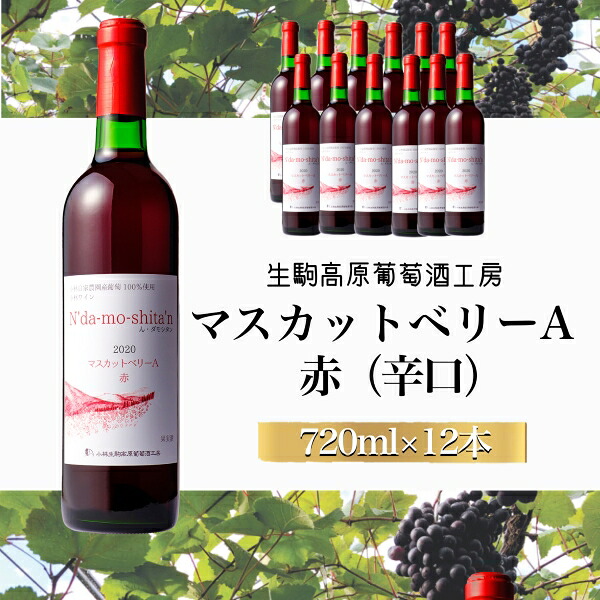【ふるさと納税】【高原のフレッシュワイン】マスカットベリーA（赤）1ダース ワイン 辛口 赤 マスカットベリー ぶどう酒 ふるさと 人気 おすすめ 贈答 ギフト お裾分け プレゼント 宮崎県 小林市 送料無料｜宮崎県小林市