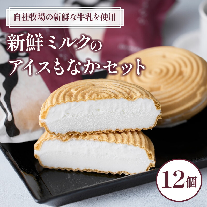 【ふるさと納税】【大人気！】新鮮ミルクのアイスもなかセット 12個（スイーツ デザート アイス もなか 牛乳 ミルク 人気 宮崎 小林市 地域限定）