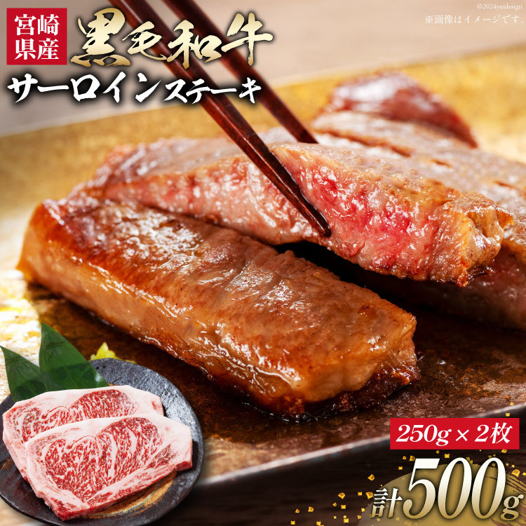 【ふるさと納税】 牛肉 黒毛和牛 宮崎産 サーロインステーキ(250g×2枚) 計500g [ウィズ・クリエイティブ 宮崎県 日向市 452061463] 和牛 肉 ステーキ サーロイン 冷凍 真空パック
