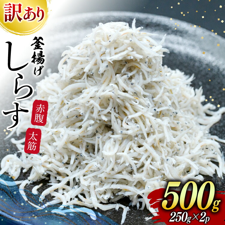 【ふるさと納税】 しらす 訳あり お船出 釜揚げしらす 250g 2p 計 500g [お船出ちりめん村上屋 宮崎県 日向市 452061050] 小分け シラス 釜揚げ 冷凍 じゃこ ジャコ 訳アリ 赤腹 太筋
