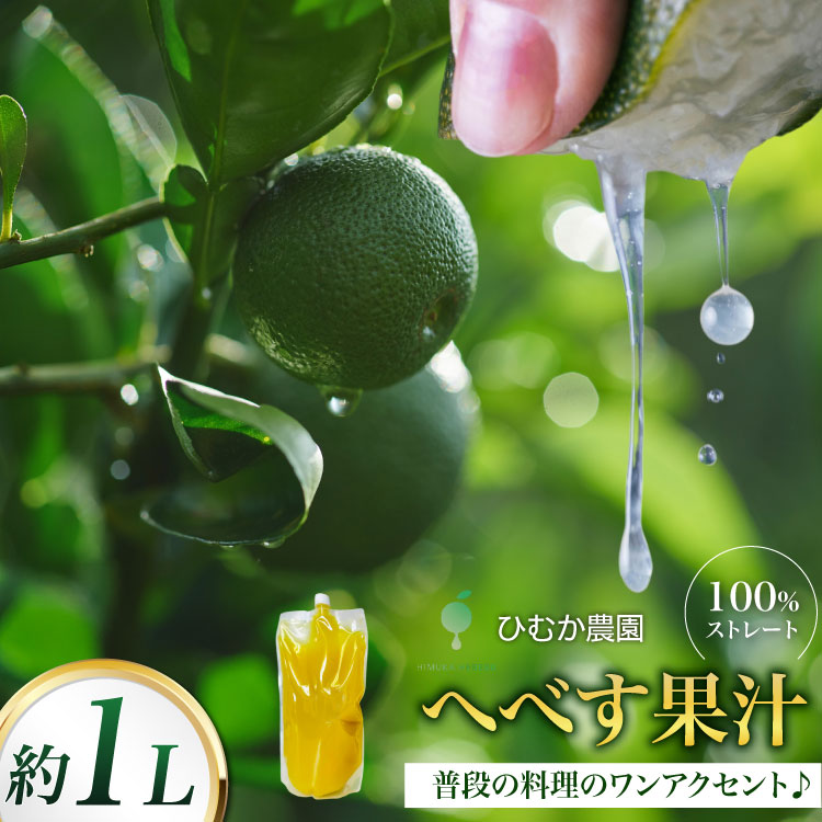 【ふるさと納税】 へべす 果汁 宮崎 100%ストレート へべす果汁 1L [ひむか農園 宮崎県 日向市 452061153] 国産 保存料不使用
