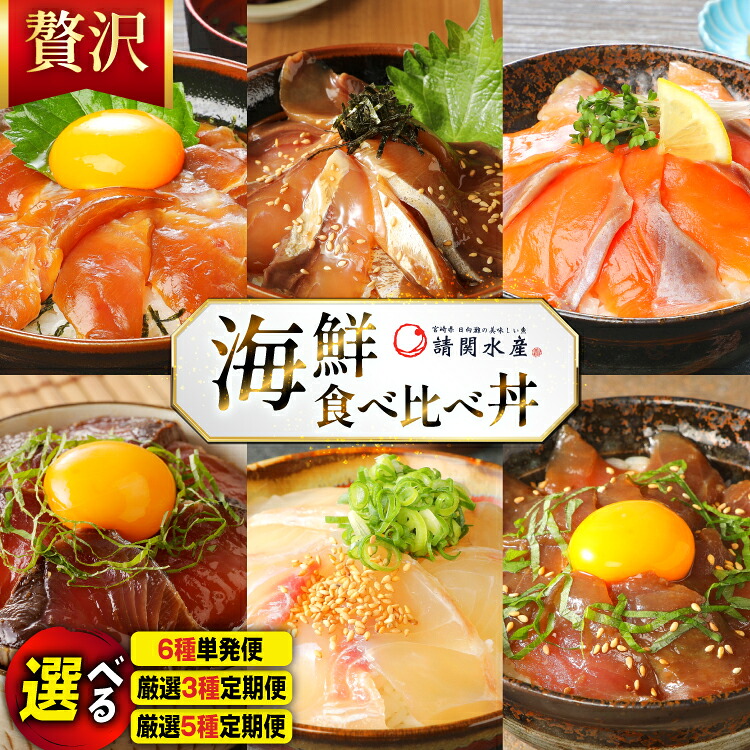 【ふるさと納税】 海鮮丼 選べる 6種 単発便 3回 5回 厳選 定期便 海鮮漬け丼 ブリ マダイ カンパチ マグロ サーモン カツオ [請関水産 宮崎県 日向市 452061505] 海鮮丼の具 海鮮 海鮮丼セット 食べ比べ 丼 冷凍 漬け丼 11,550円