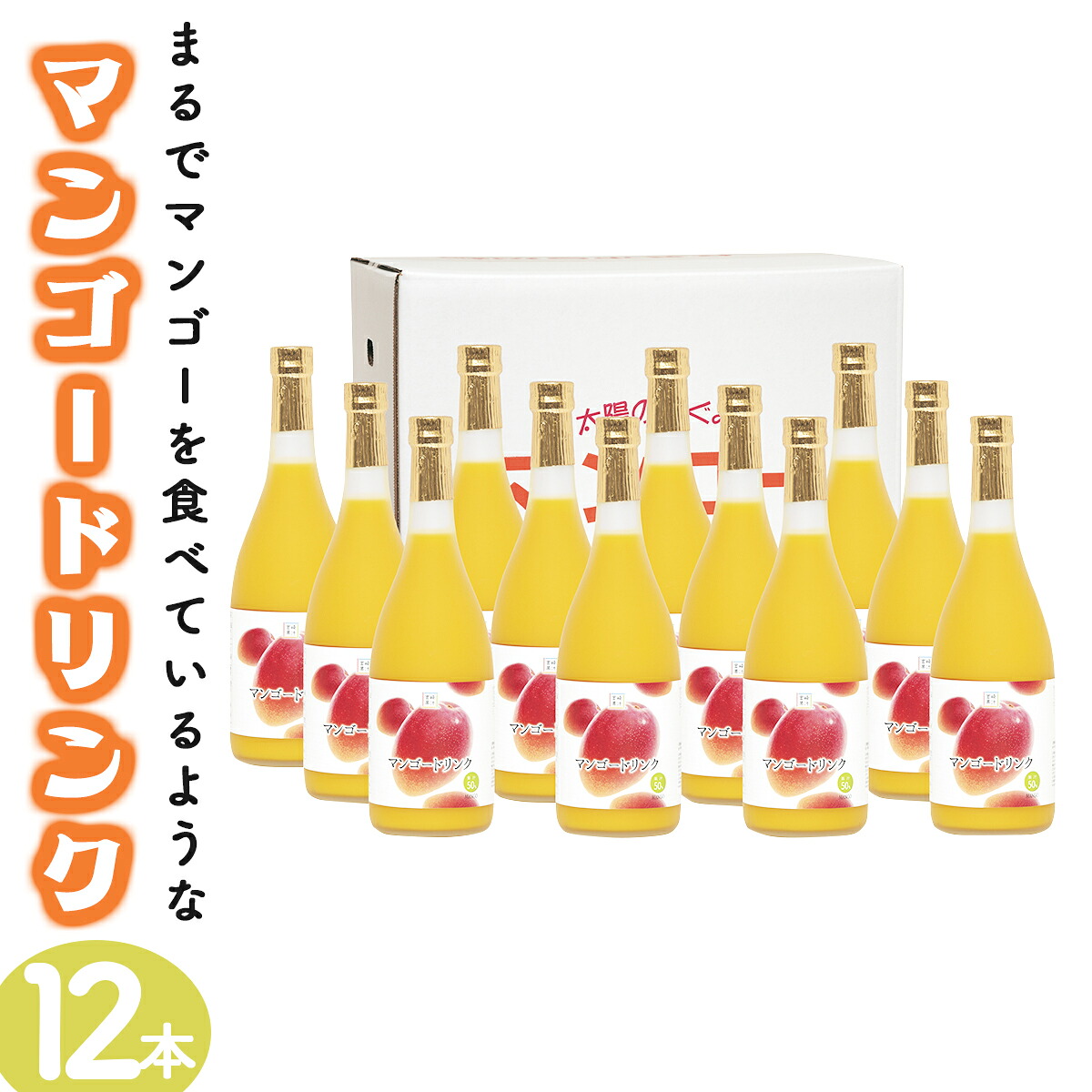 【ふるさと納税】あふれる果実感！マンゴードリンク12本セット(各720ml)おすそわけ用箱、袋付き ドリンク フルーツドリンク 果汁入り飲料 トロピカルジュース セット 詰め合わせ 贈答 贈り物 ギフト プレゼント おすそ分け 宮崎果汁 宮崎県 串間市 送料無料｜宮崎県串間市