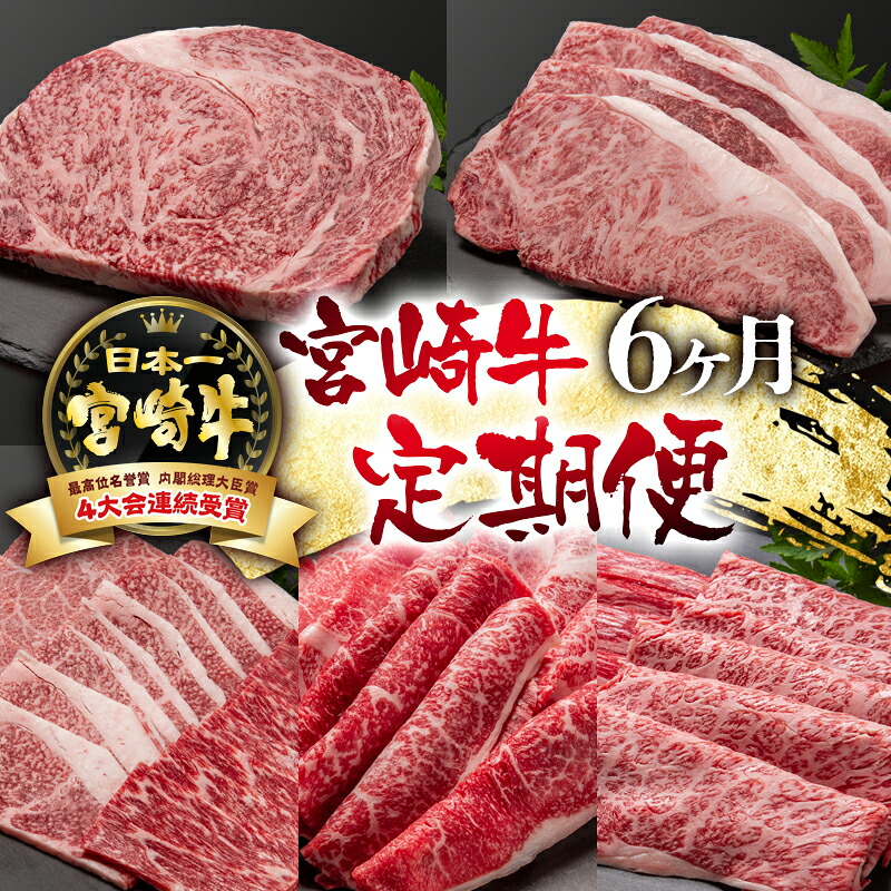 【ふるさと納税】「宮崎牛」6ヶ月定期便「A4～A5等級」【数量限定】 黒毛和牛 宮崎県 西都市 牛 肉 牛肉 国産 ＜56-10a＞NH