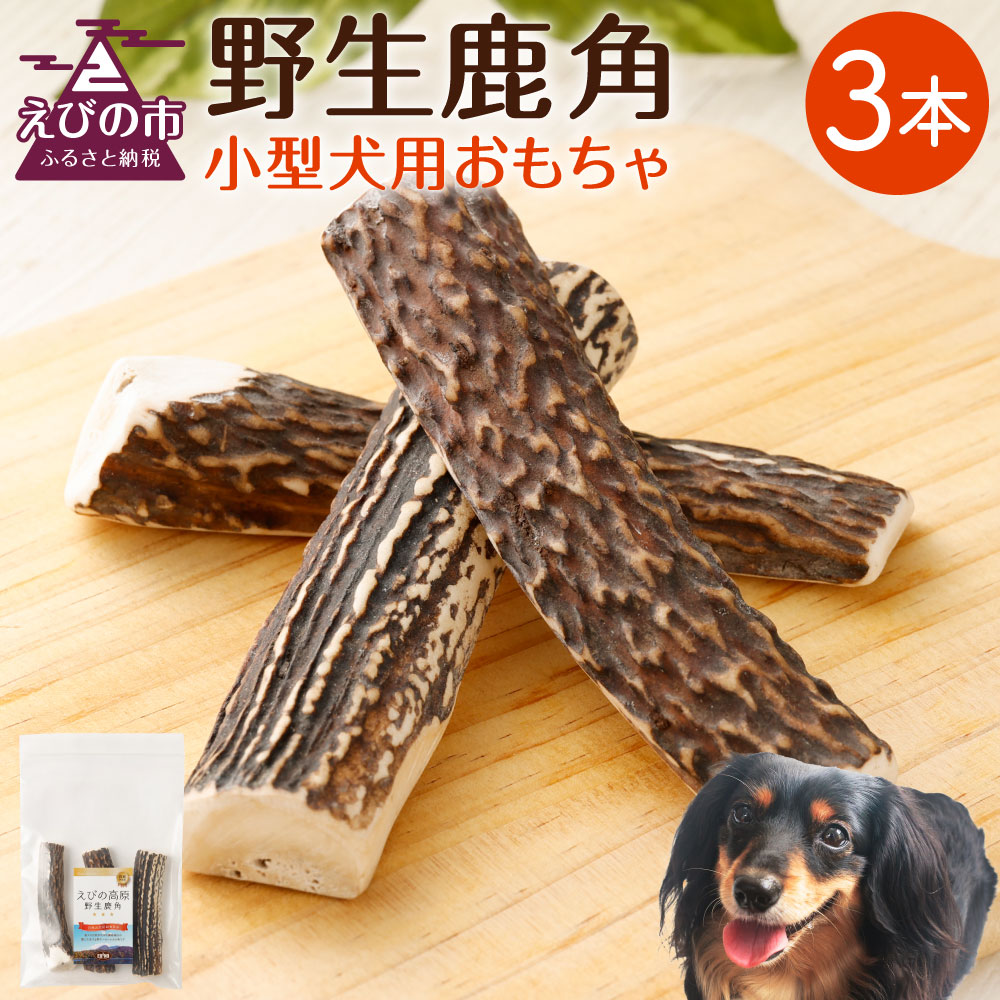 【ふるさと納税】愛玩動物設備 自然状態鹿角 3本 長さ10糎 幅2～3糎座標軸 小型犬用 手あそび 犬用 鹿の角 半割角 犬 チュインガム 骨 デンタルケア 宮崎県産 貨物輸送無料
