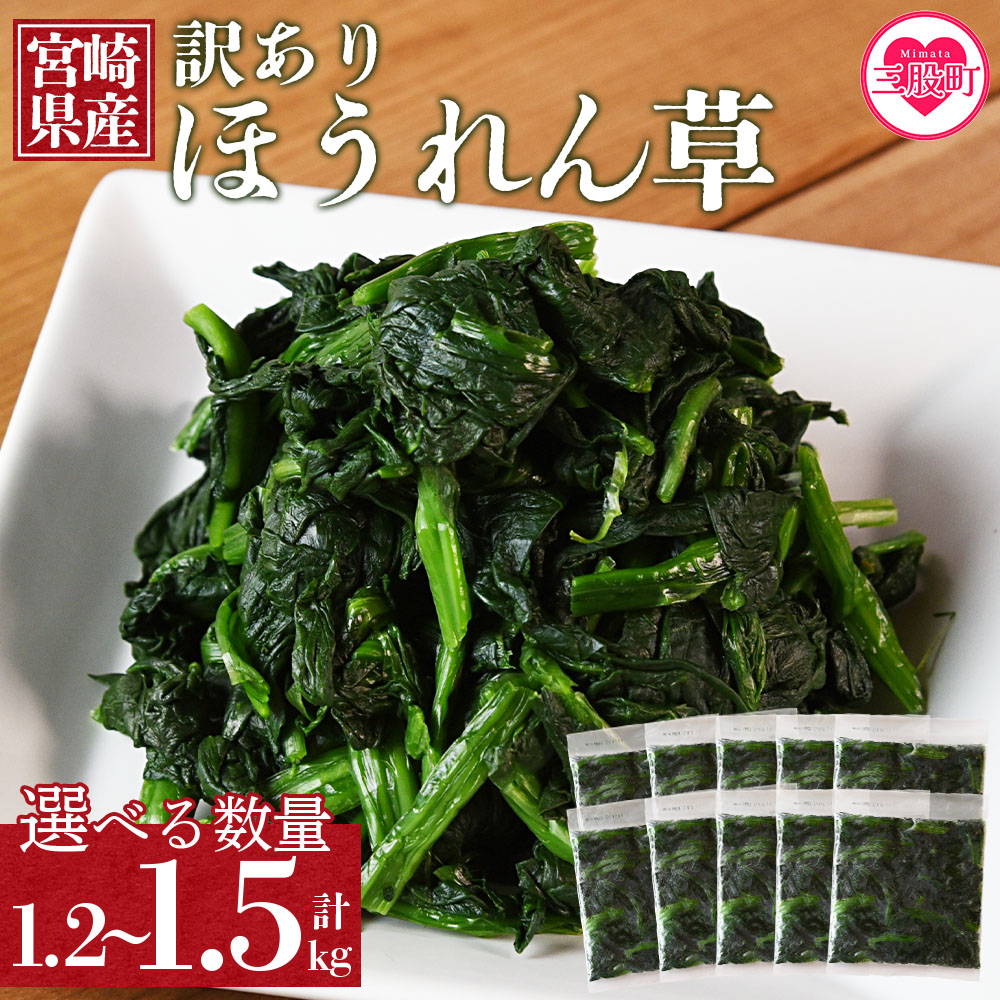 【ふるさと納税】＜【訳あり】冷凍ホウレンソウ 工場直送簡易包装 小分けパック＞選べる 内容量冷凍野菜 カット野菜 小分け ほうれん草 ストック 冷凍食品 時短 国産 九州産 簡単 夕食 和食 和え物 弁当【MI103-bk】【ベーカリー梅茂登】
