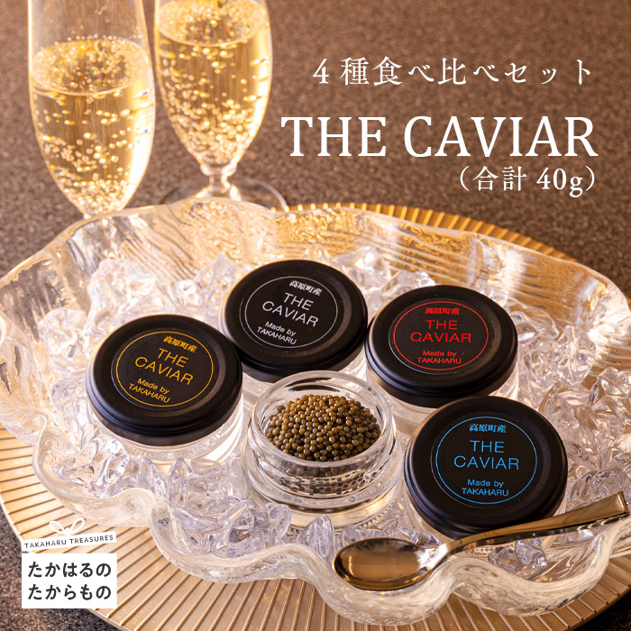 【ふるさと納税】キャビア ギフト 冷凍 養殖 高級 国産 湧き水 チョウザメ 宮崎県『THE・CAVIAR(スターレット・ホワイトスタージョン・オシェトラ・バエリ)4種食べ比べセット』(合計40g) 送料無料 高原町で霧島連山の良質な湧水育ち 故郷納税 92000円 10万円以下|宮崎県高原町